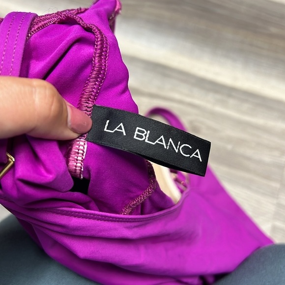 La  Blance pink / purple bathing suit top size large - Picture 7 of 7